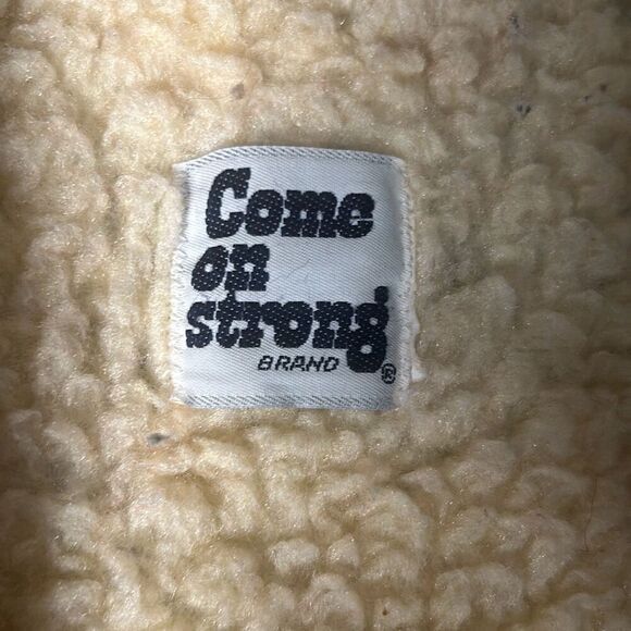 Vintage come on‎ strong denim Sherpa vest men's xl warm grunge distressed biker - Picture 6 of 11